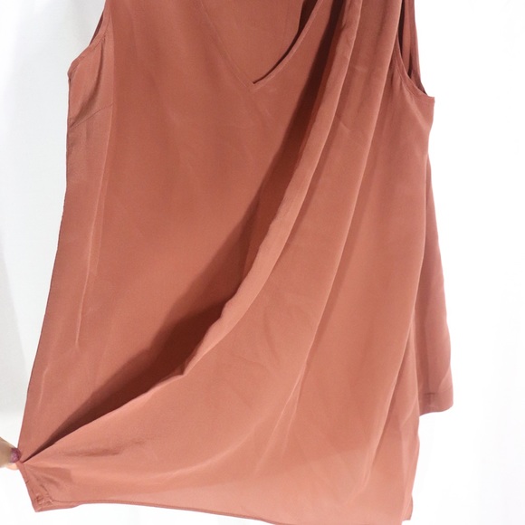 Trouvé brown Silk asymmetrical flowy blouse - Picture 5 of 9